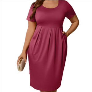 Zenana Outfitters 3X Tunic Dress with Pockets Short Sleeve Oversized Casual Boho